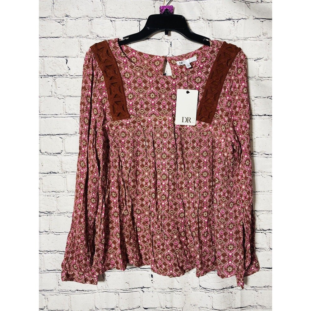 DR2 Women’s Multicolored Long Sleeve Blouse Size L